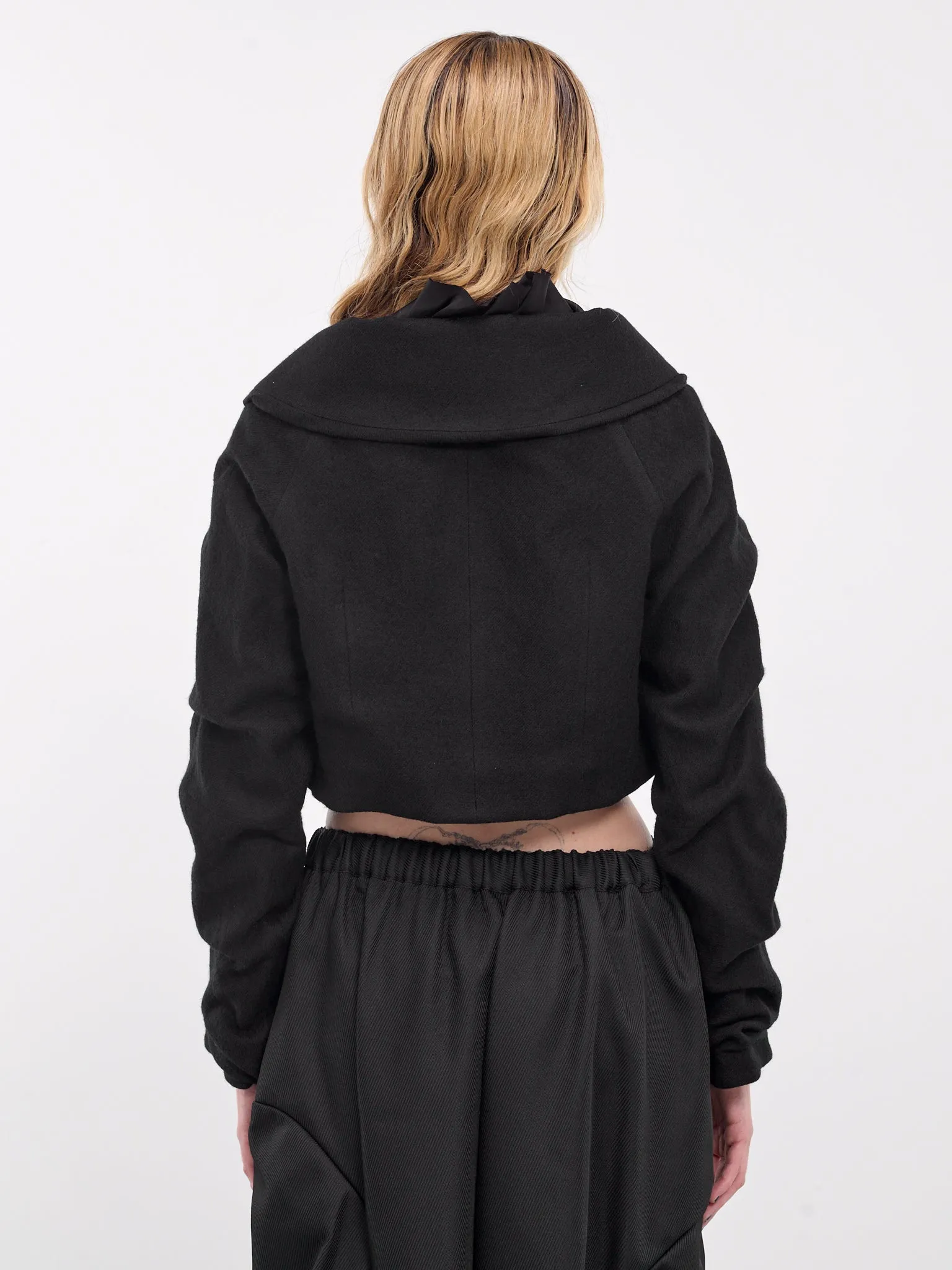 Crop Wool Jacket (3N-J007-051-BLACK)