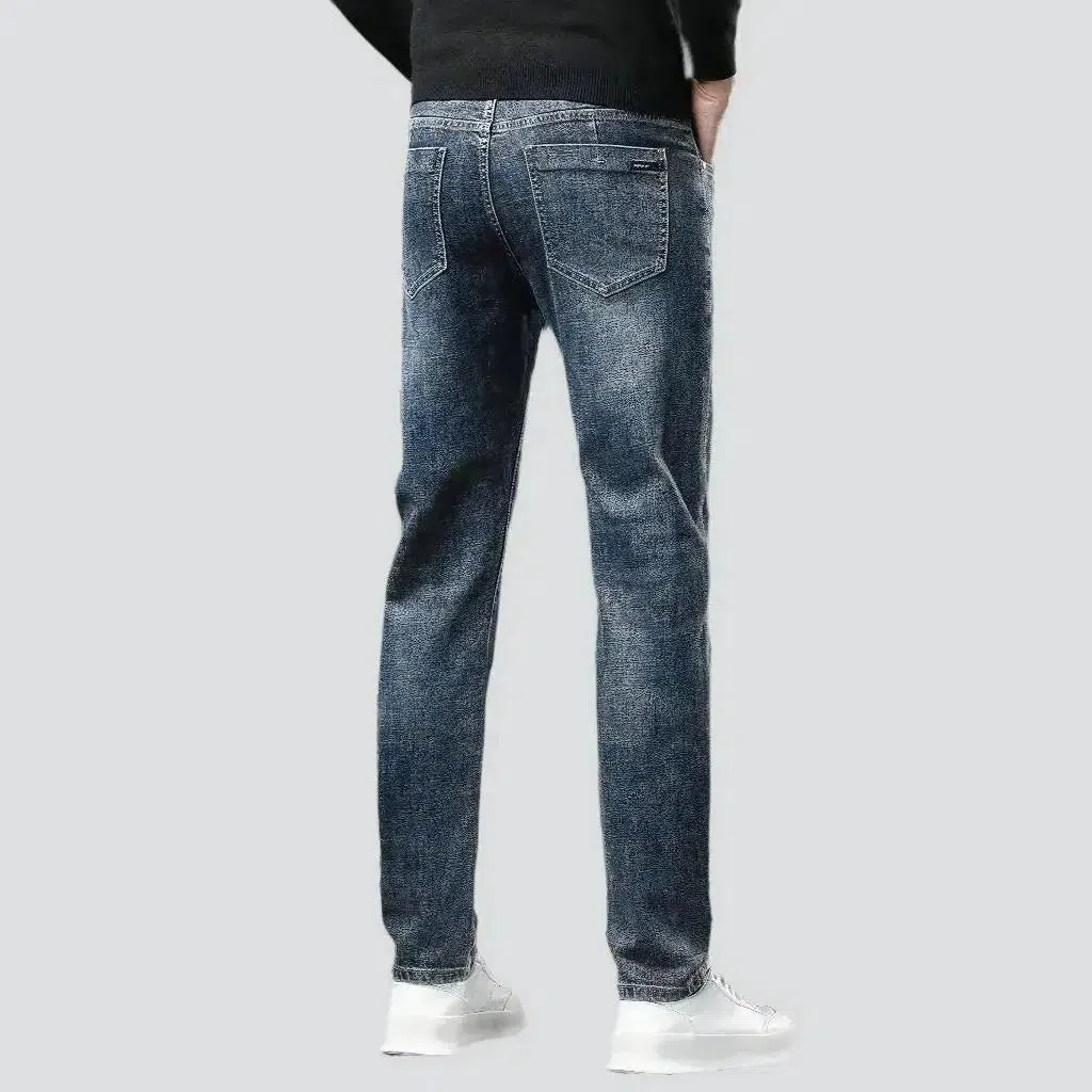 Dark men's fleece jeans