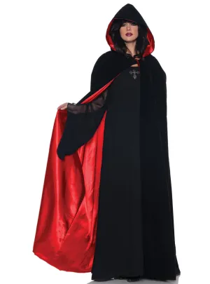 Deluxe Satin Lined Red and Black Costume Cape