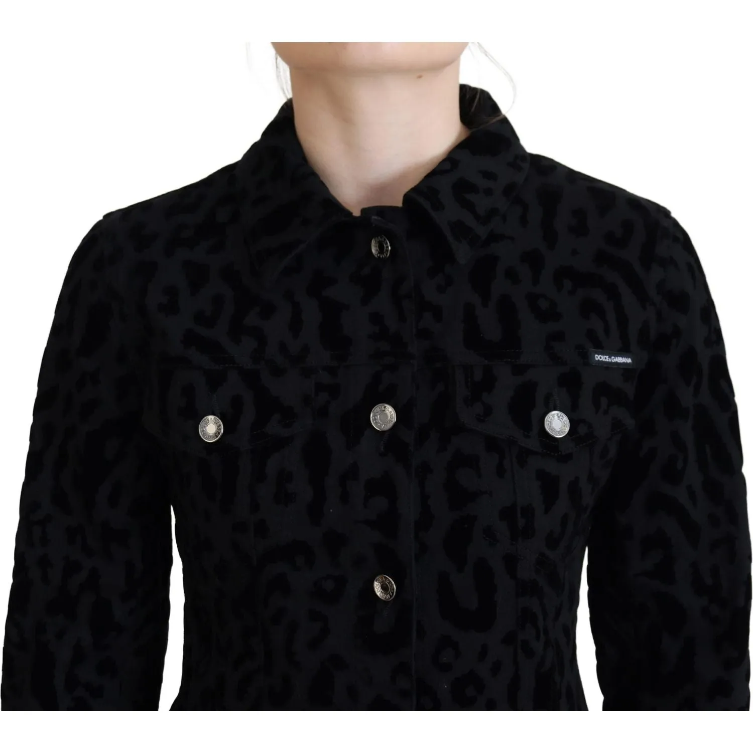 Dolce & Gabbana Chic Leopard Pattern Denim Jacket