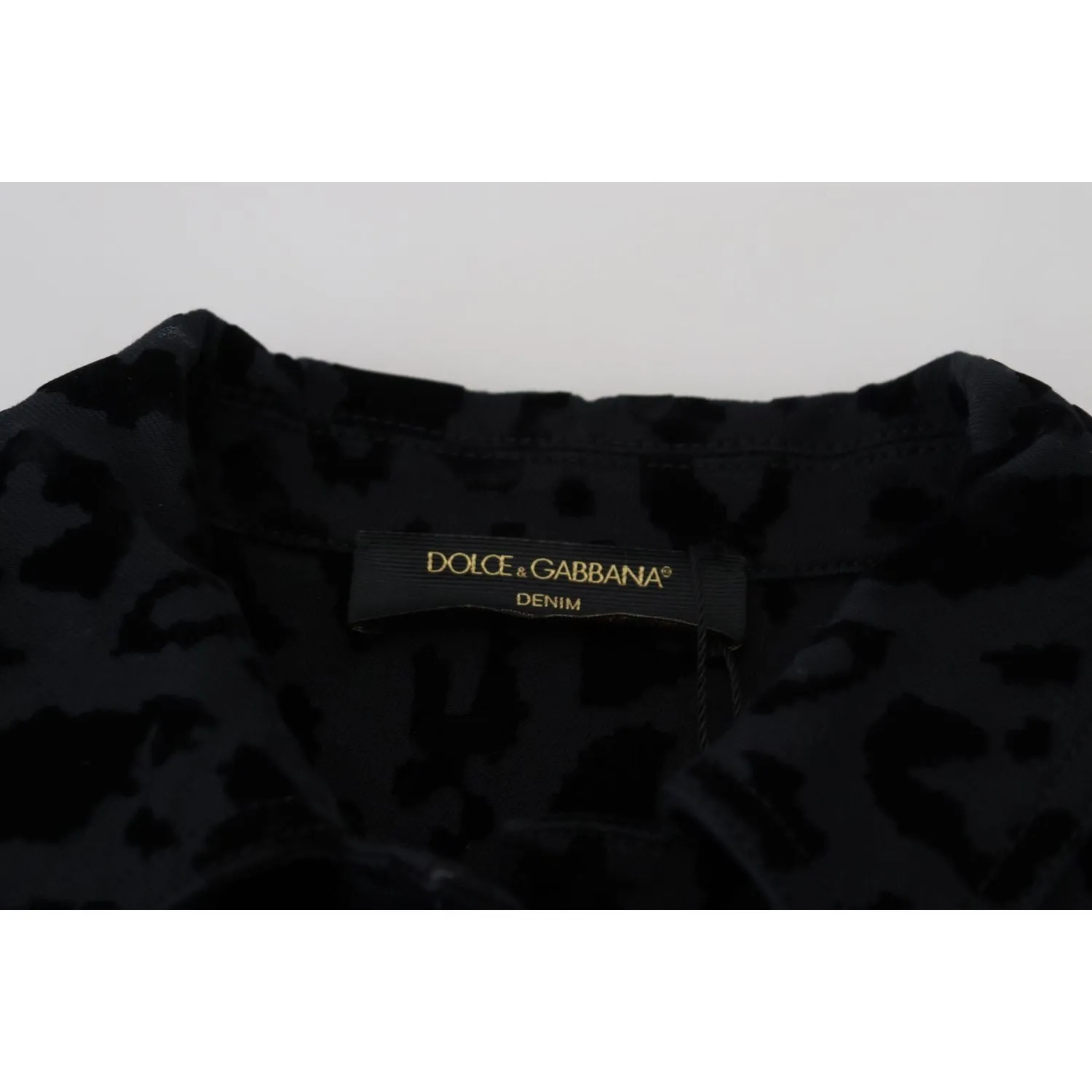 Dolce & Gabbana Chic Leopard Pattern Denim Jacket