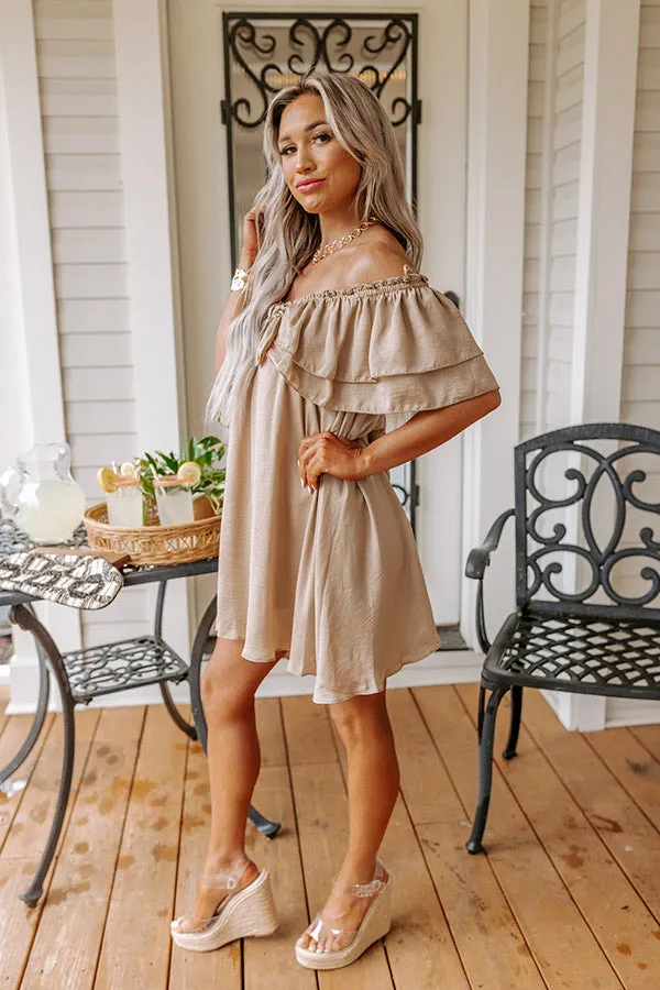 Dream All Day Babydoll Dress In Taupe