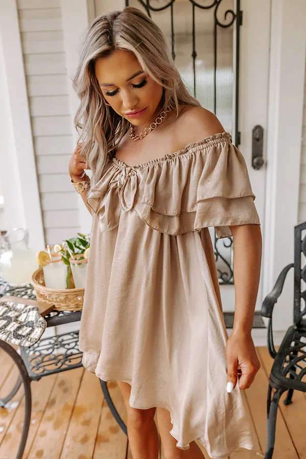 Dream All Day Babydoll Dress In Taupe