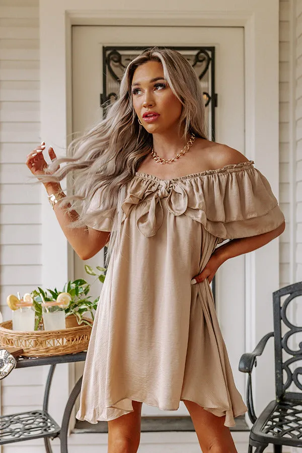 Dream All Day Babydoll Dress In Taupe