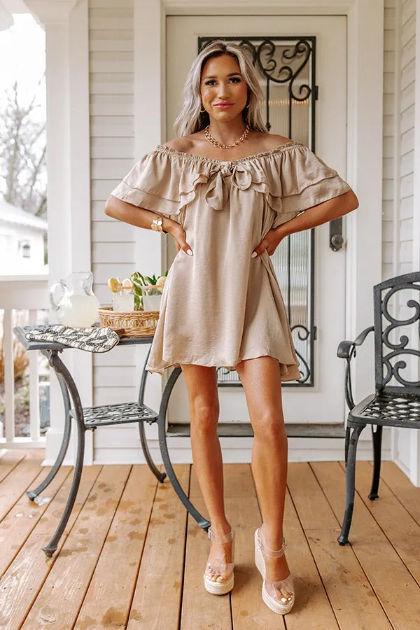 Dream All Day Babydoll Dress In Taupe