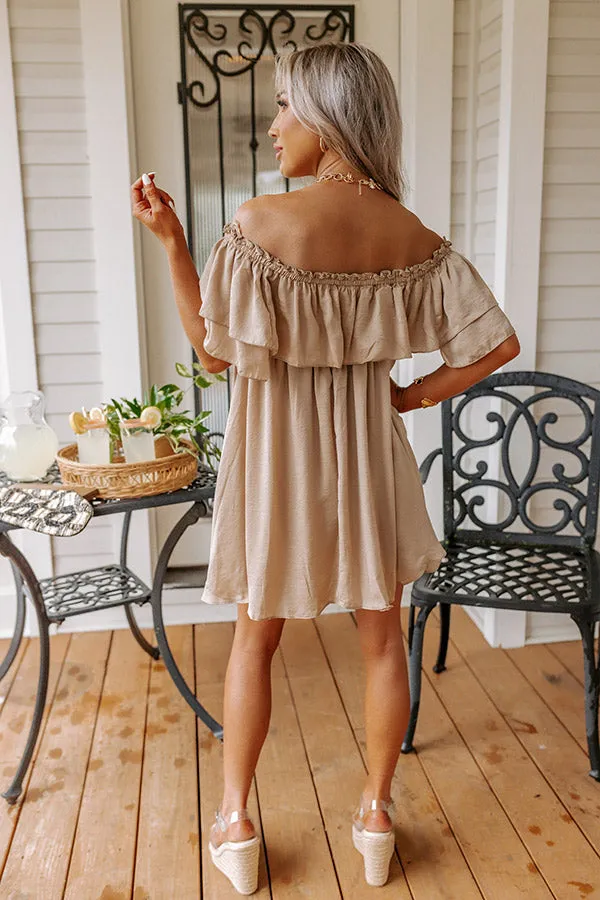 Dream All Day Babydoll Dress In Taupe