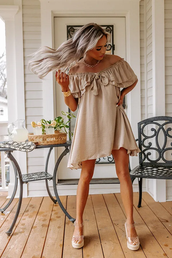 Dream All Day Babydoll Dress In Taupe