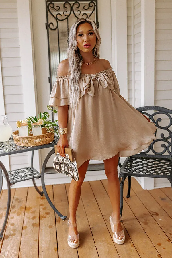 Dream All Day Babydoll Dress In Taupe