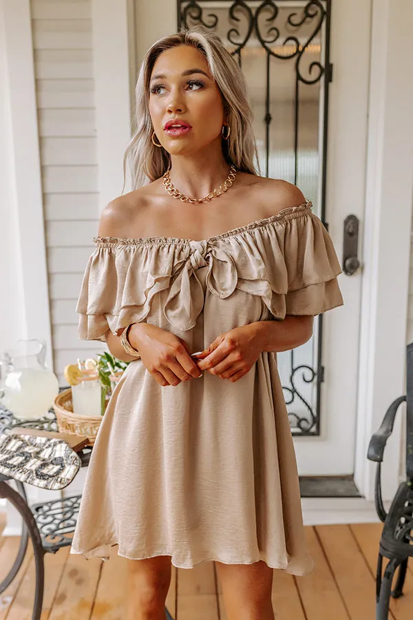 Dream All Day Babydoll Dress In Taupe