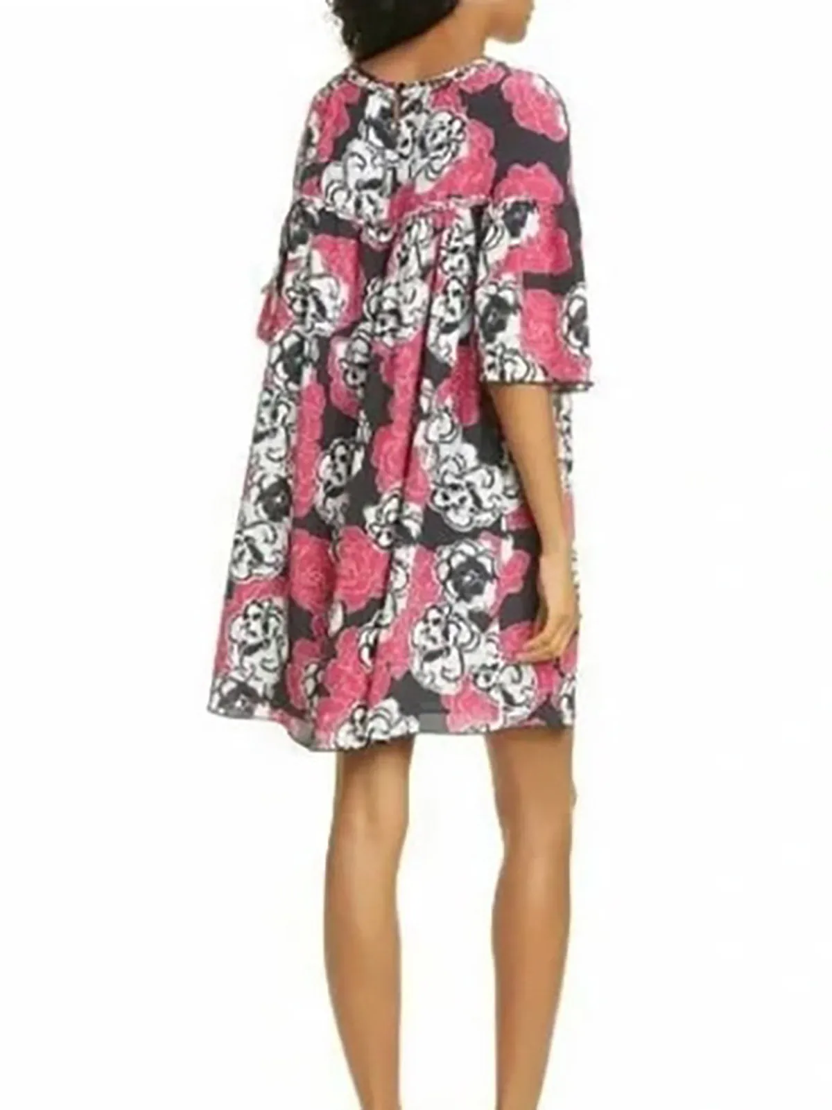 Dyvna Size 14 Pink & Gray Floral Dress NWT