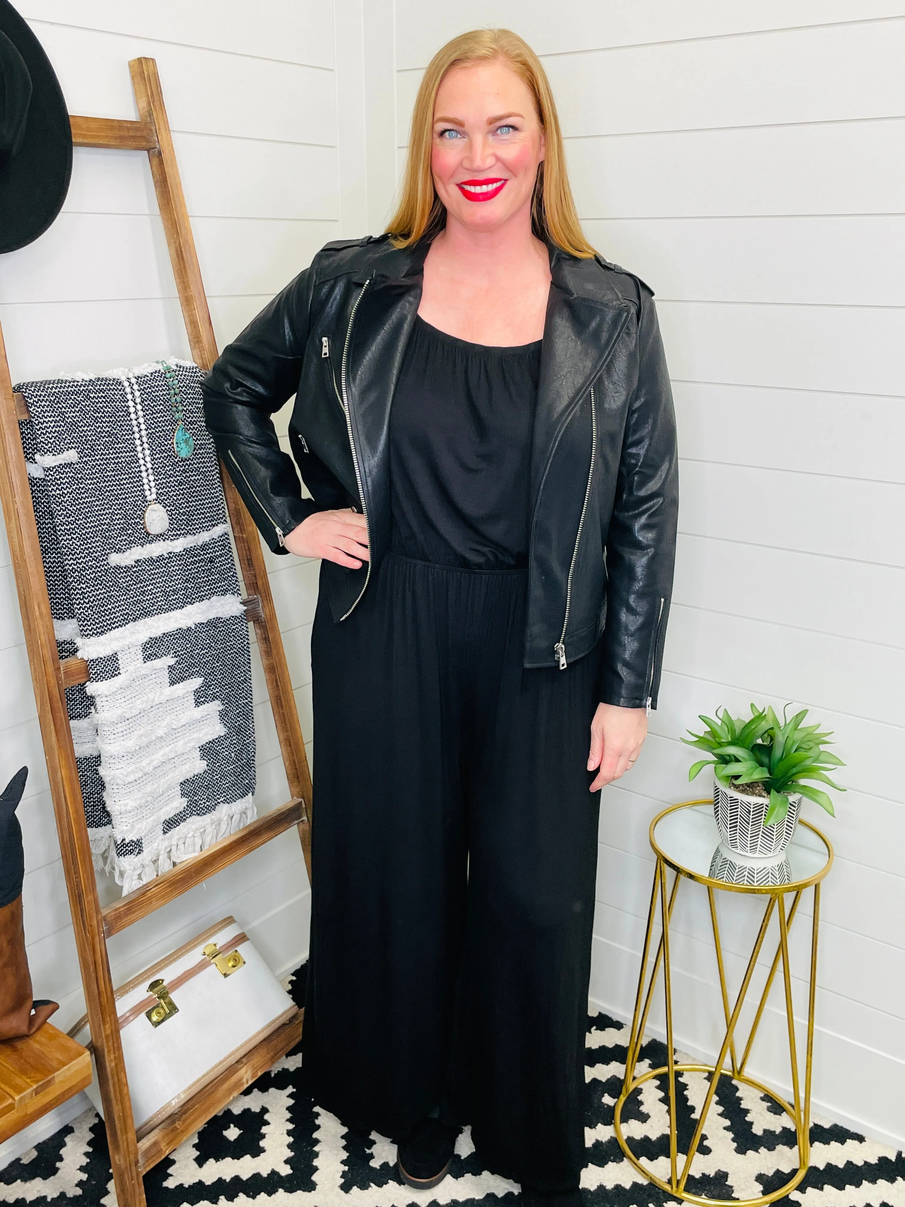 Effortless Style Black Wide Leg Jumpsuit