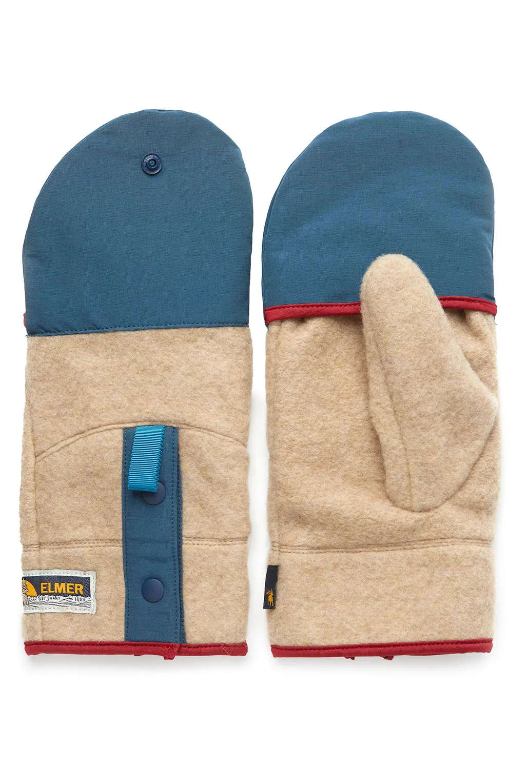 Elmer Recycled Wool Fleece Mitten Cover Gloves - Camel