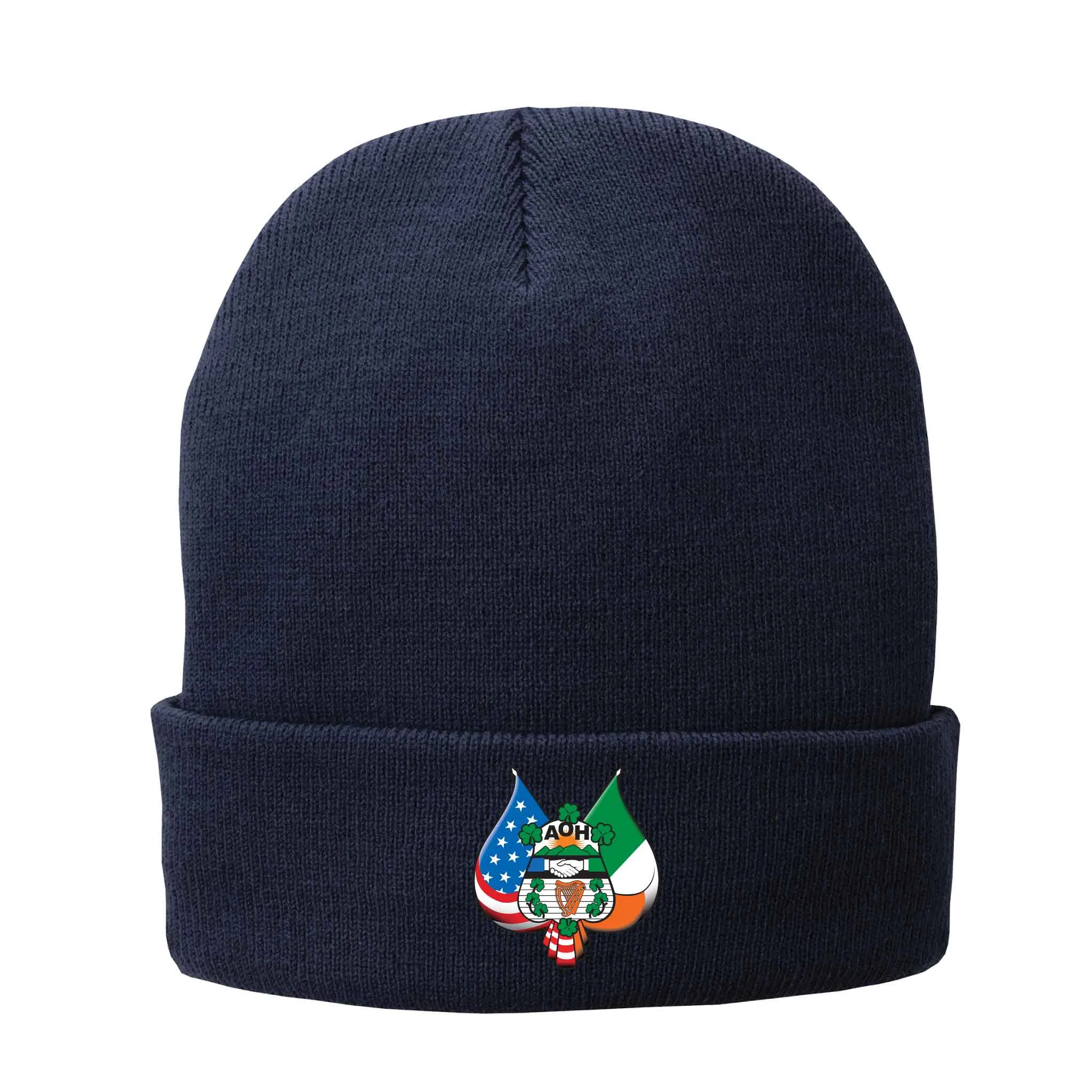 Embroidered Fleece-Lined Knit Cap