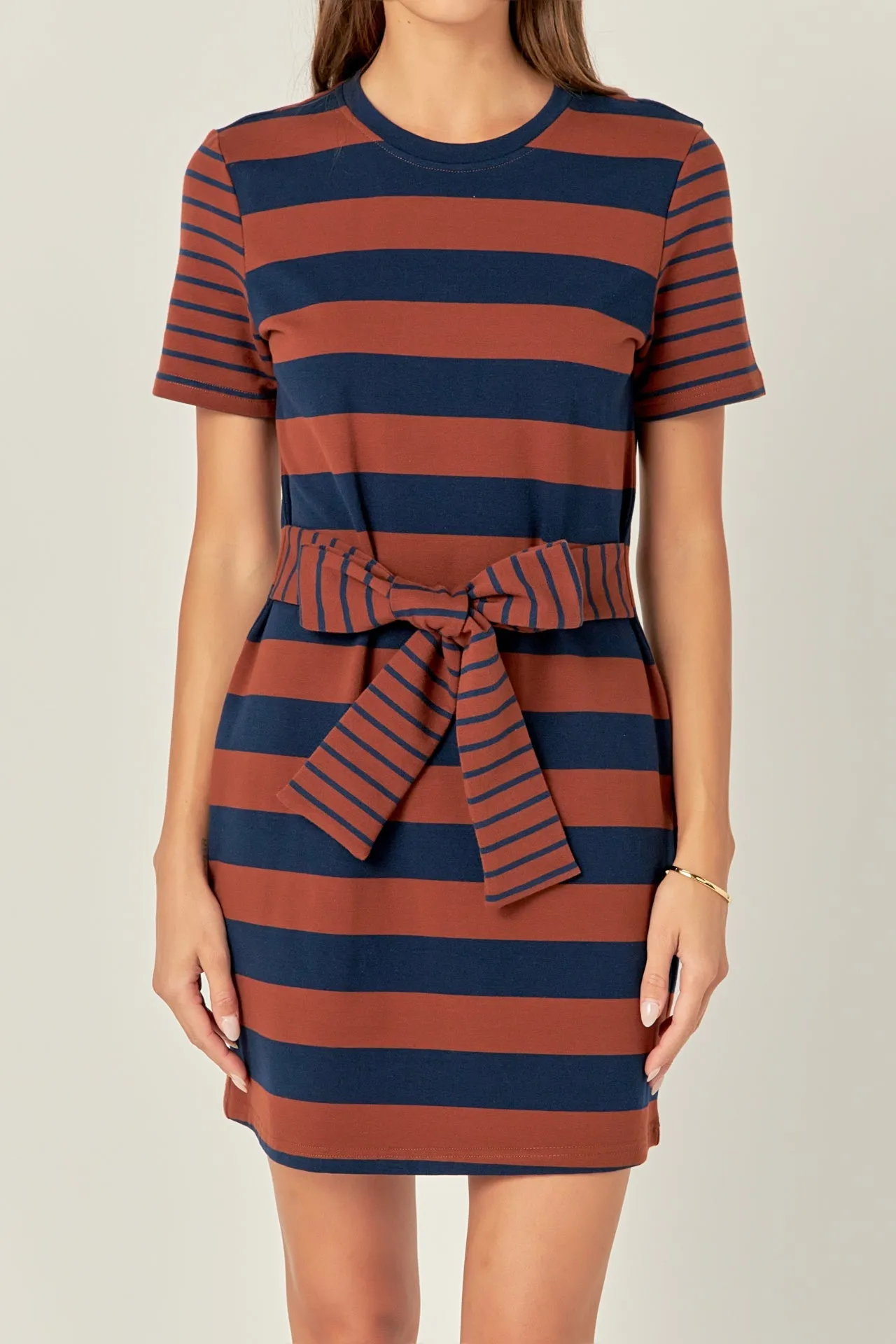 English Factory - Contrast Stripe Knit Mini Dress - Sale