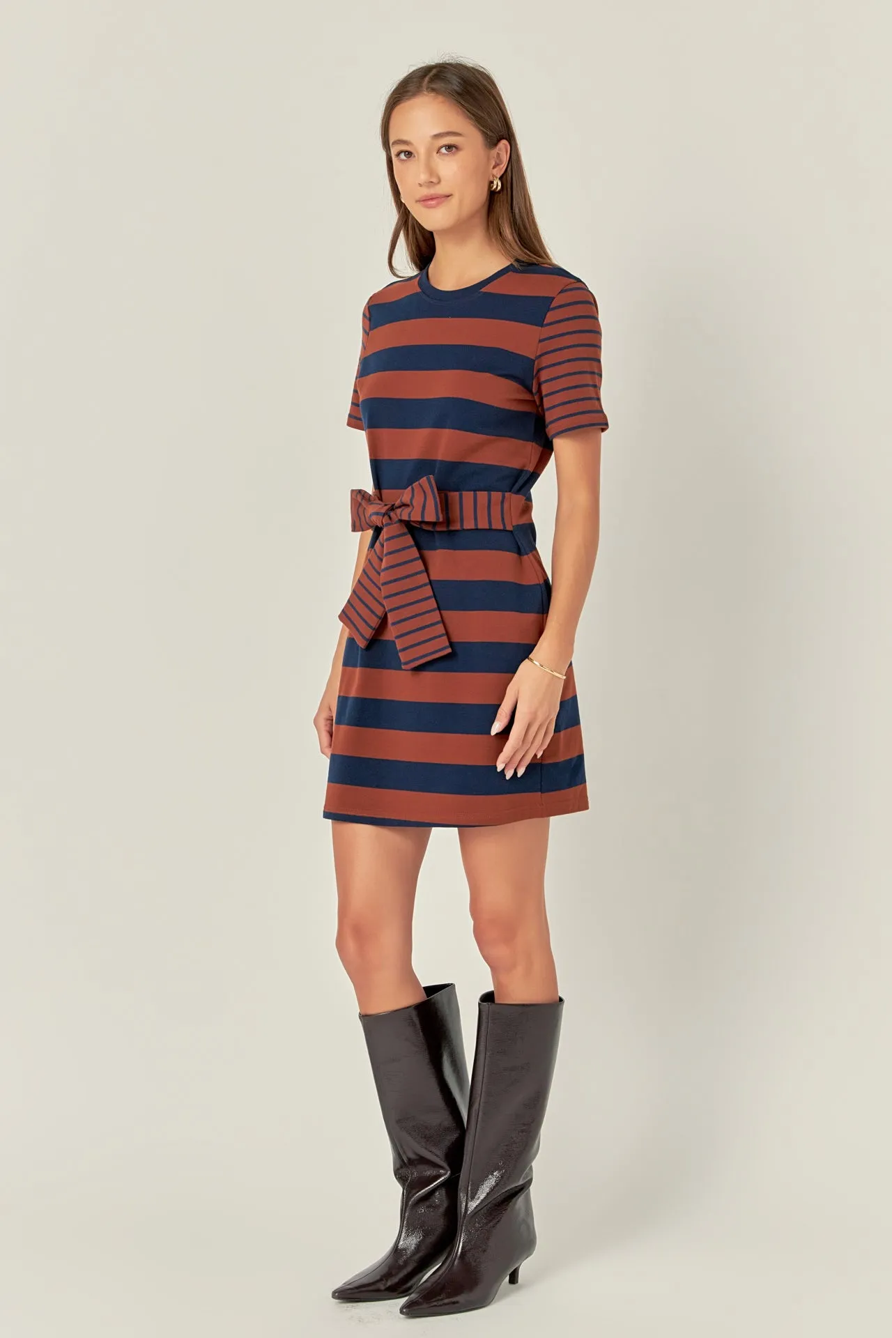 English Factory - Contrast Stripe Knit Mini Dress - Sale