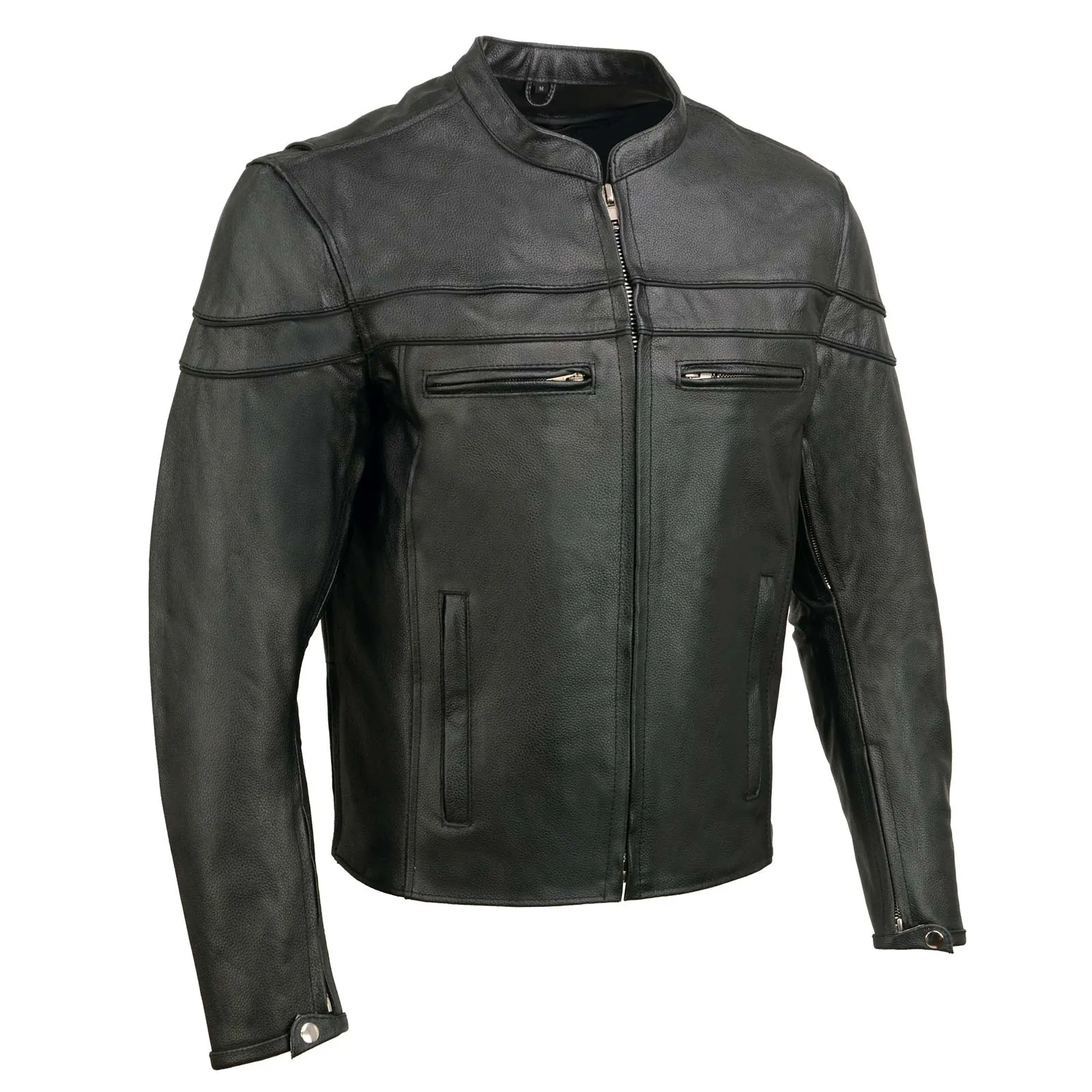 Event Leather Men's Black Sporty Scooter Crossover Motorcycle Riding