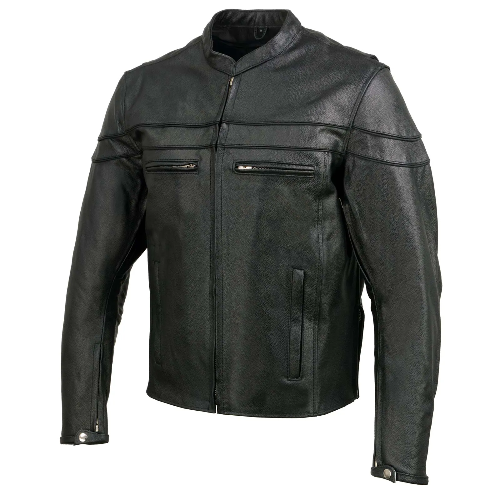 Event Leather Men's Black Sporty Scooter Crossover Motorcycle Riding