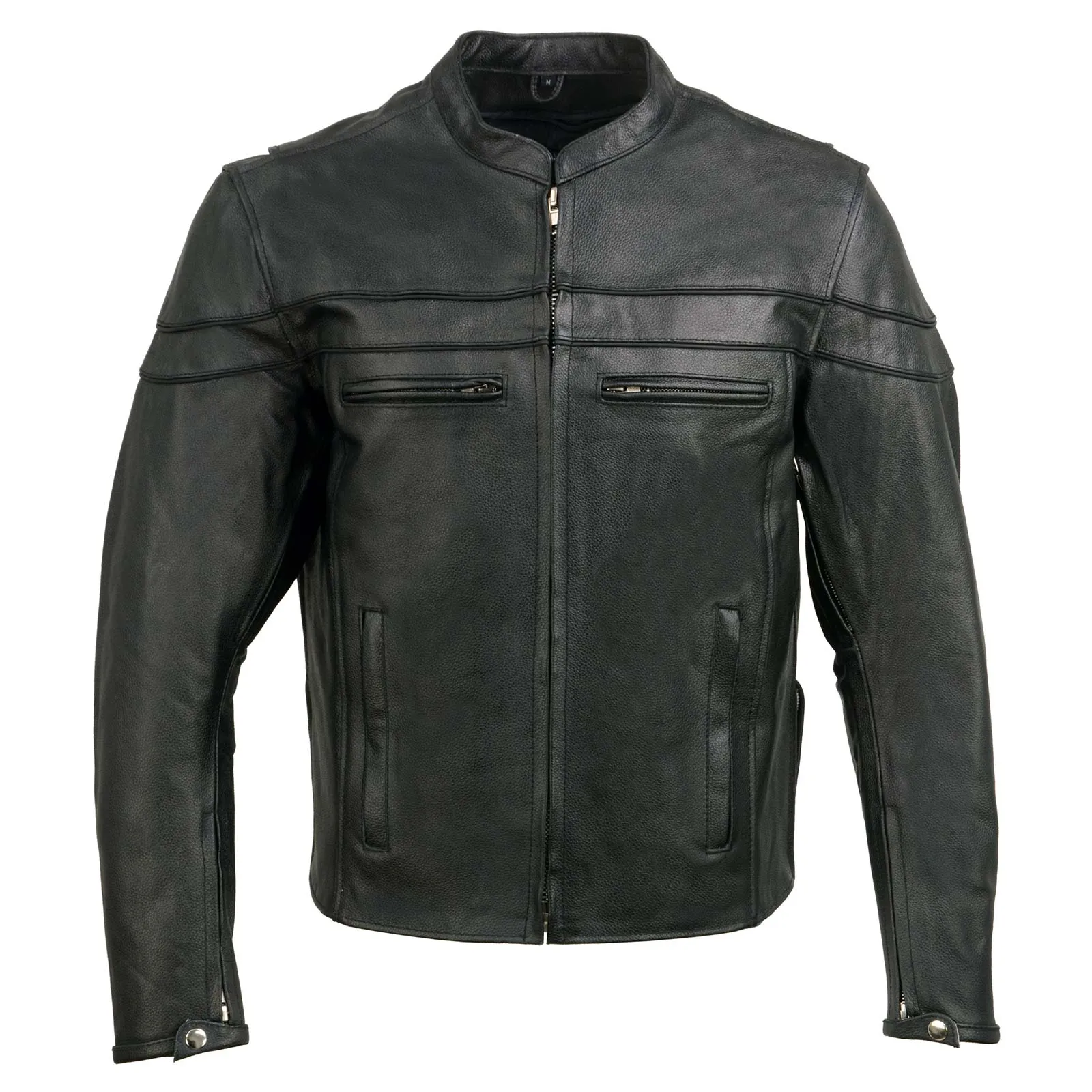 Event Leather Men's Black Sporty Scooter Crossover Motorcycle Riding