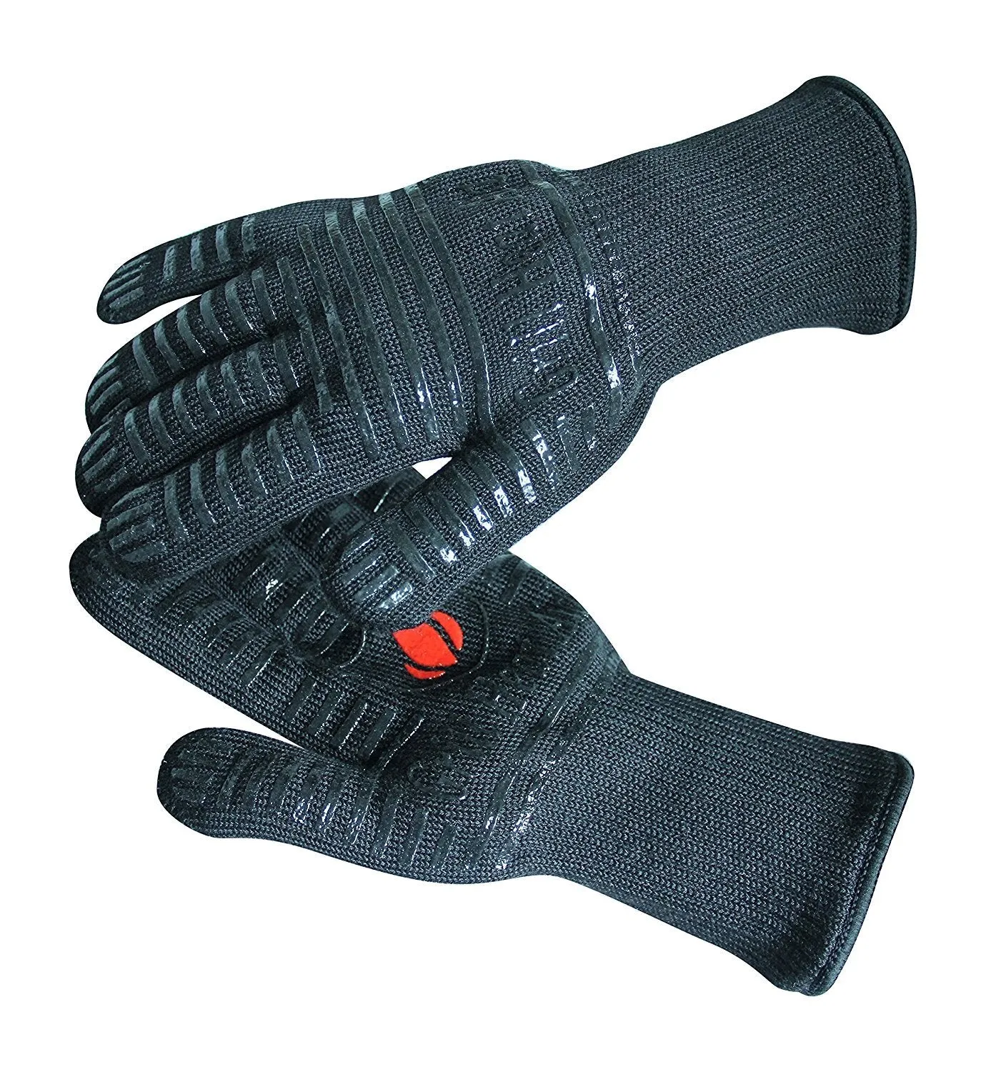 Extreme Heat Resistant Grill Gloves: Premium Insulated and Silicone Lined Aramid Fiber Mitts for Cooking, BBQ, Grilling, Frying and Baking - Professional Indoor Outdoor Kitchen and Oven Accessories