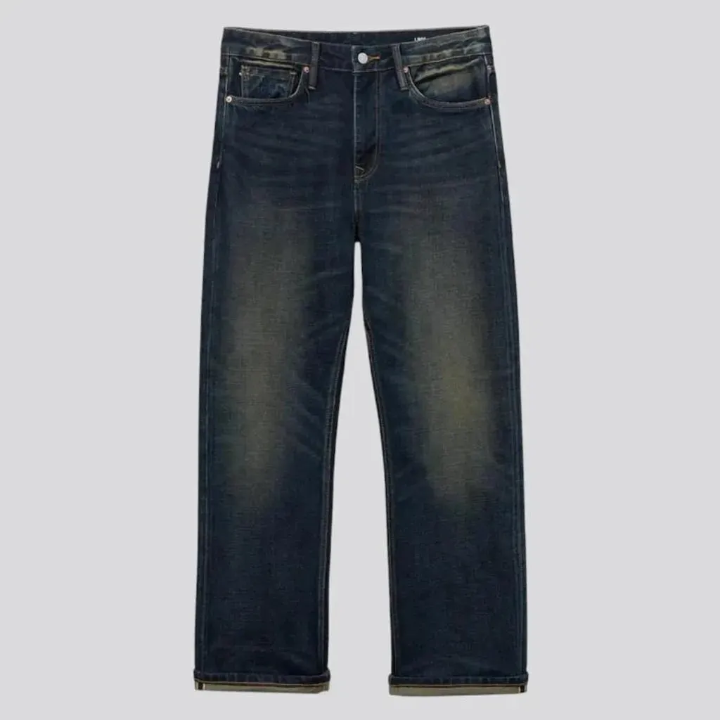 Fade pattern mid-rise men's jeans