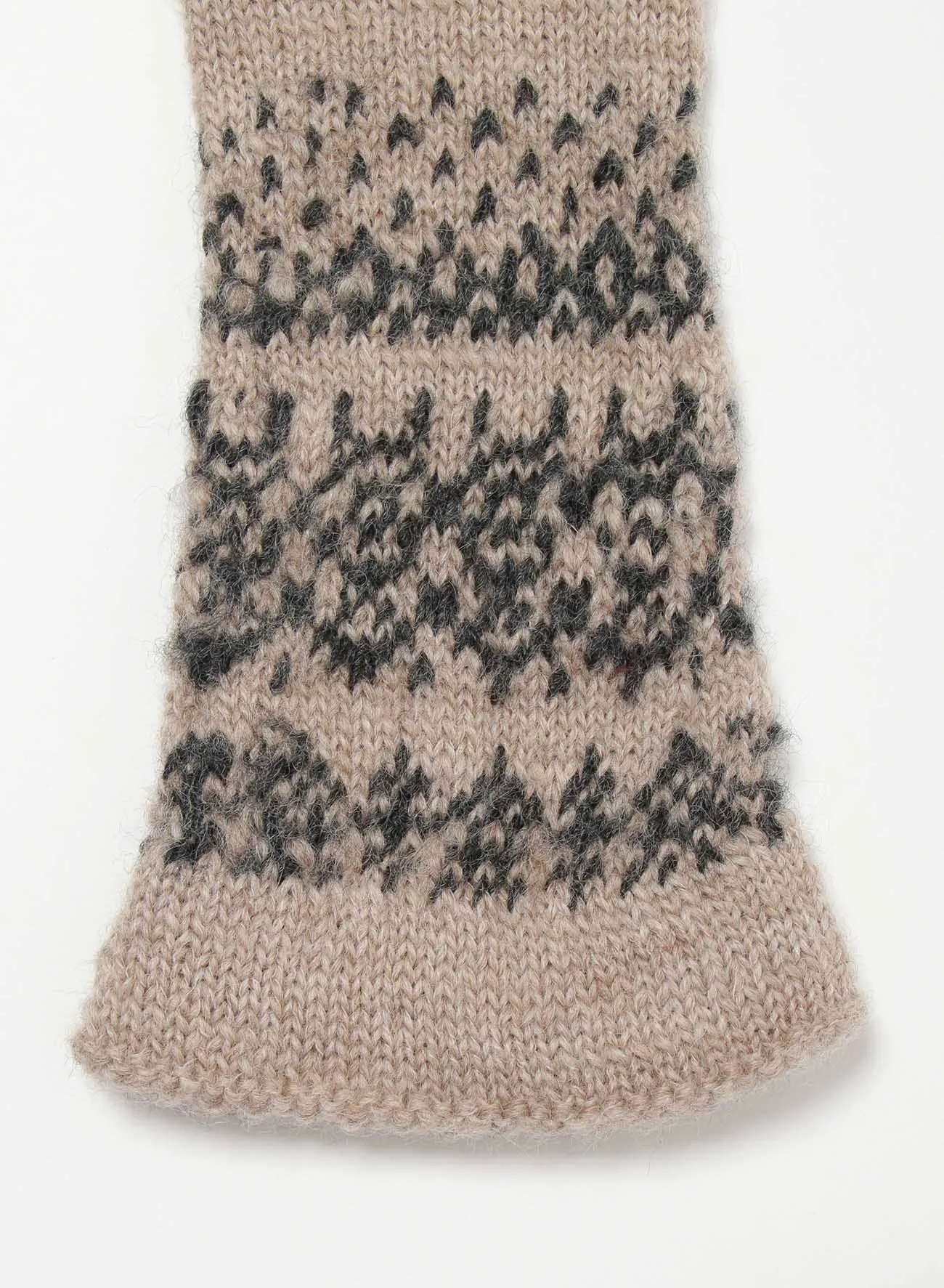 FAIR ISLE PATTERN FINGERLESS GLOVES