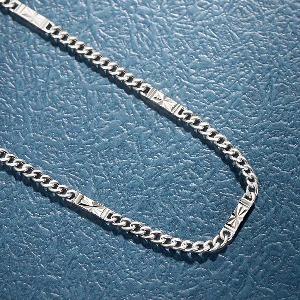 FANCIME Mens Sterling Silver Cuban Link Chain 20 inches