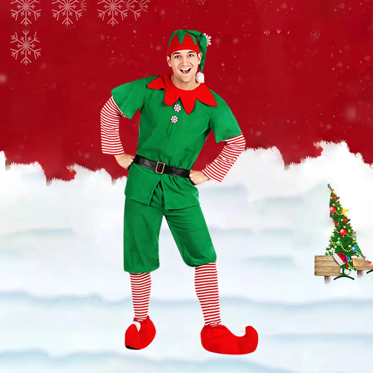 Fancydresswale Christmas dress Elf santa costume for boys and men