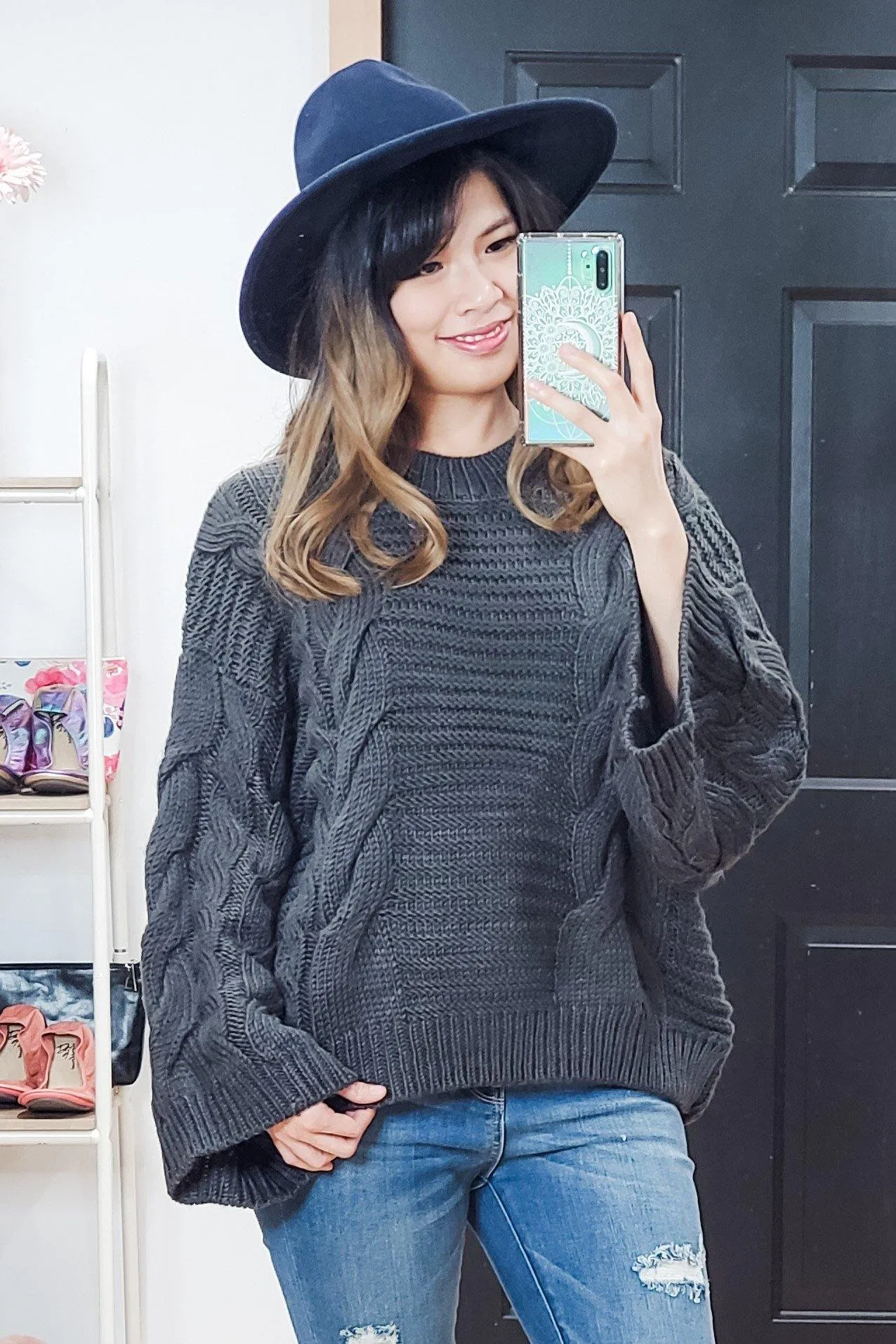 FINAL SALE -  Bell Sleeve Cable Knit Sweater