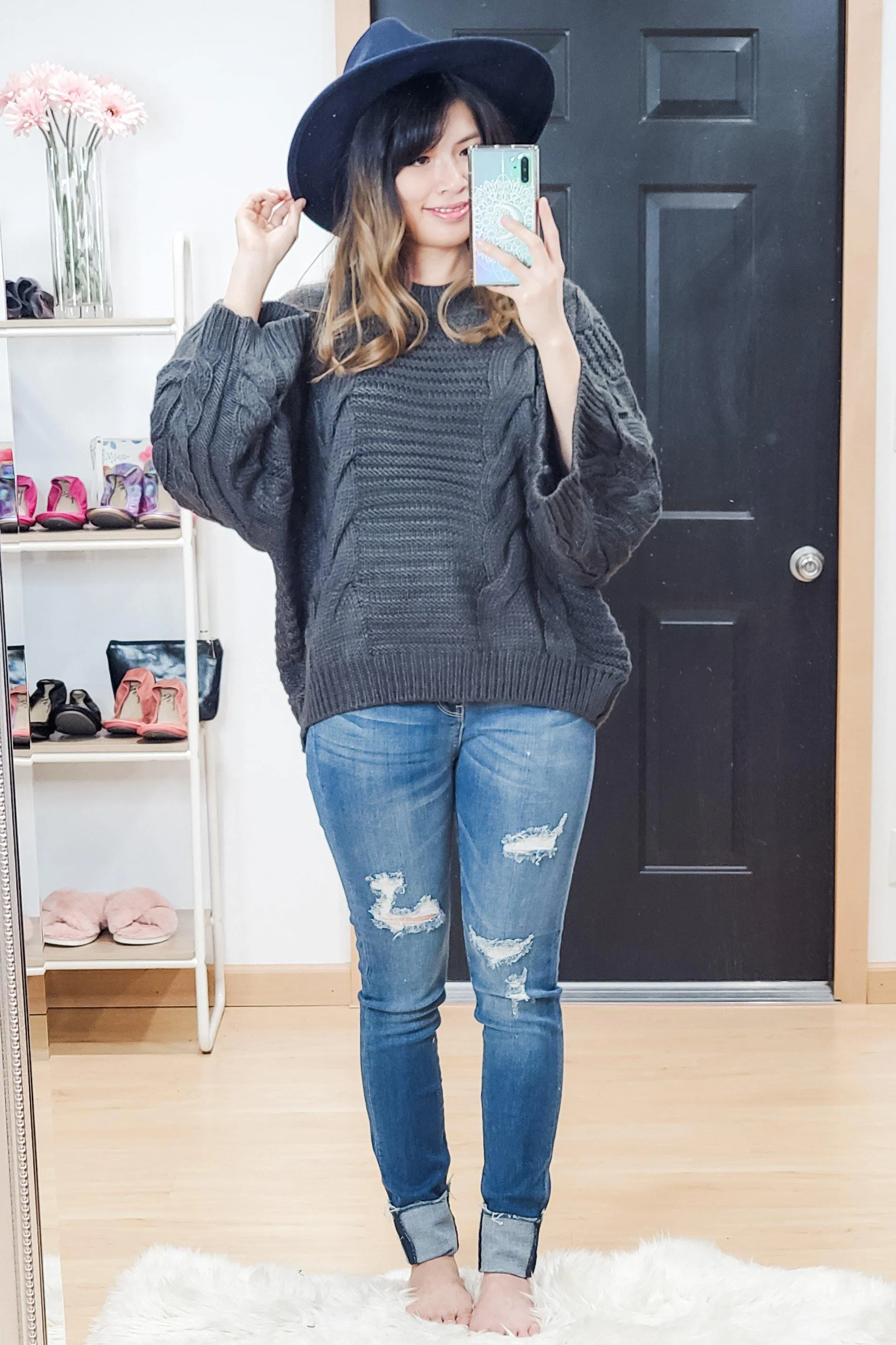 FINAL SALE -  Bell Sleeve Cable Knit Sweater