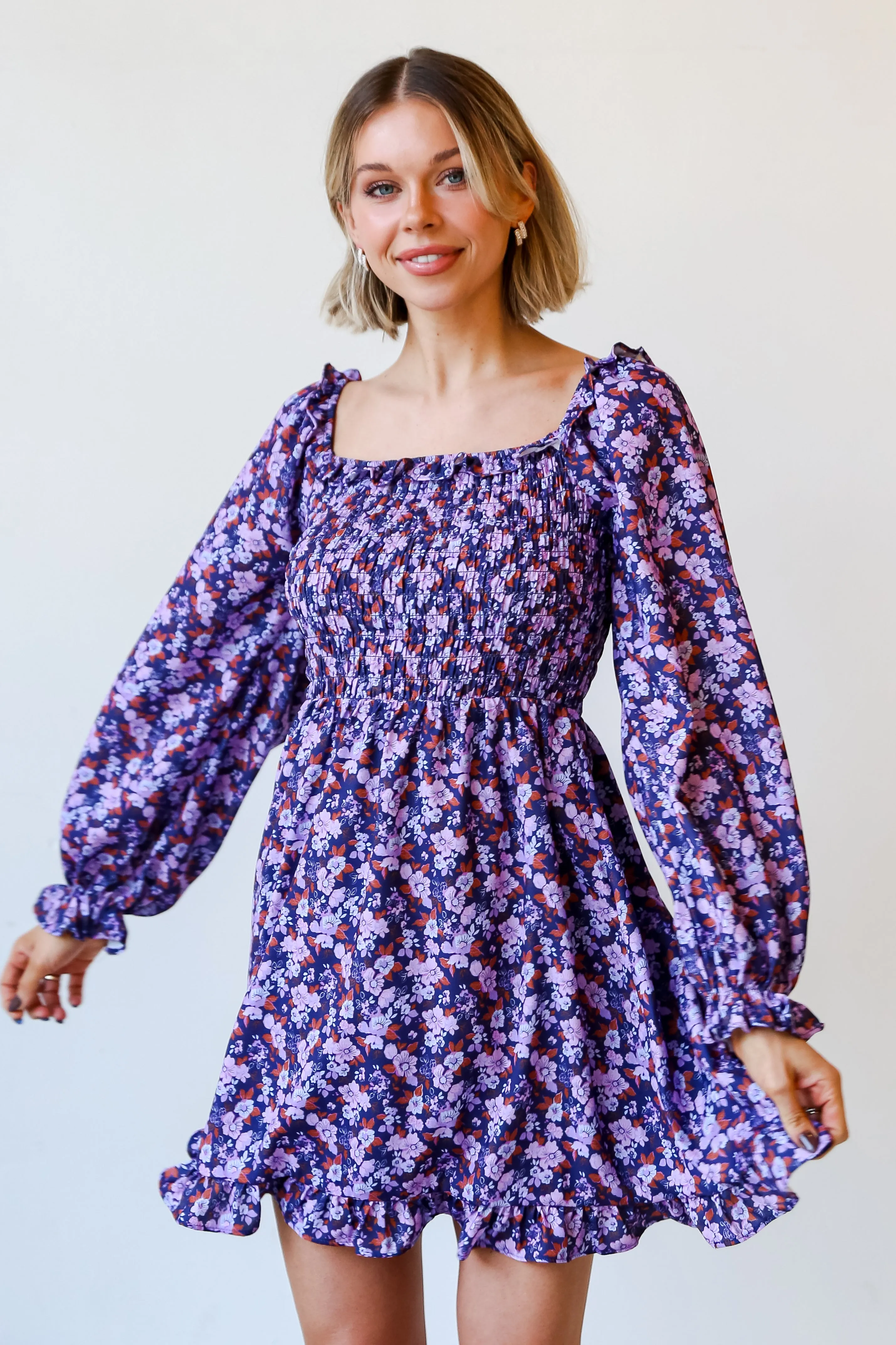 FINAL SALE - Flourishing Babe Purple Floral Mini Dress