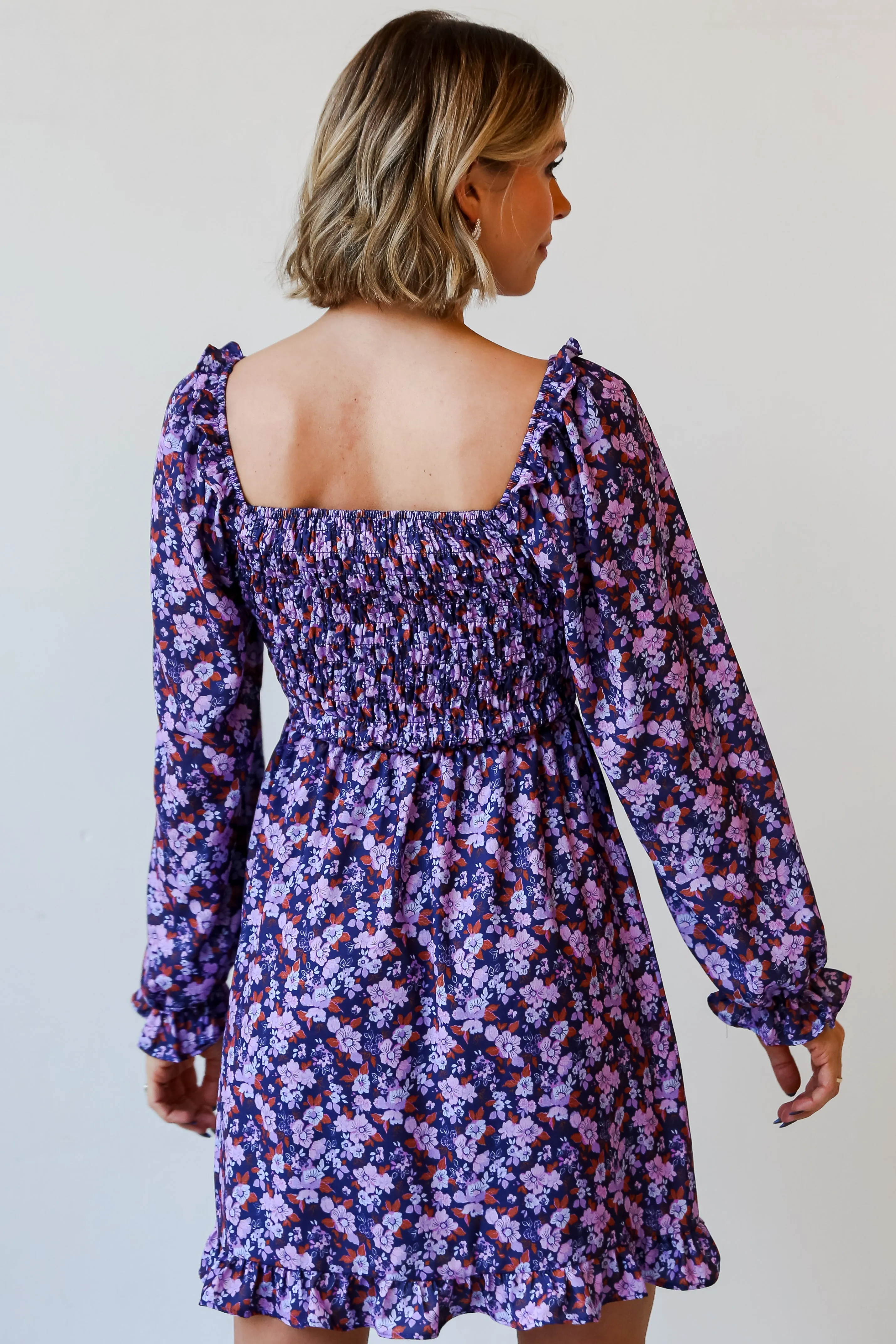 FINAL SALE - Flourishing Babe Purple Floral Mini Dress