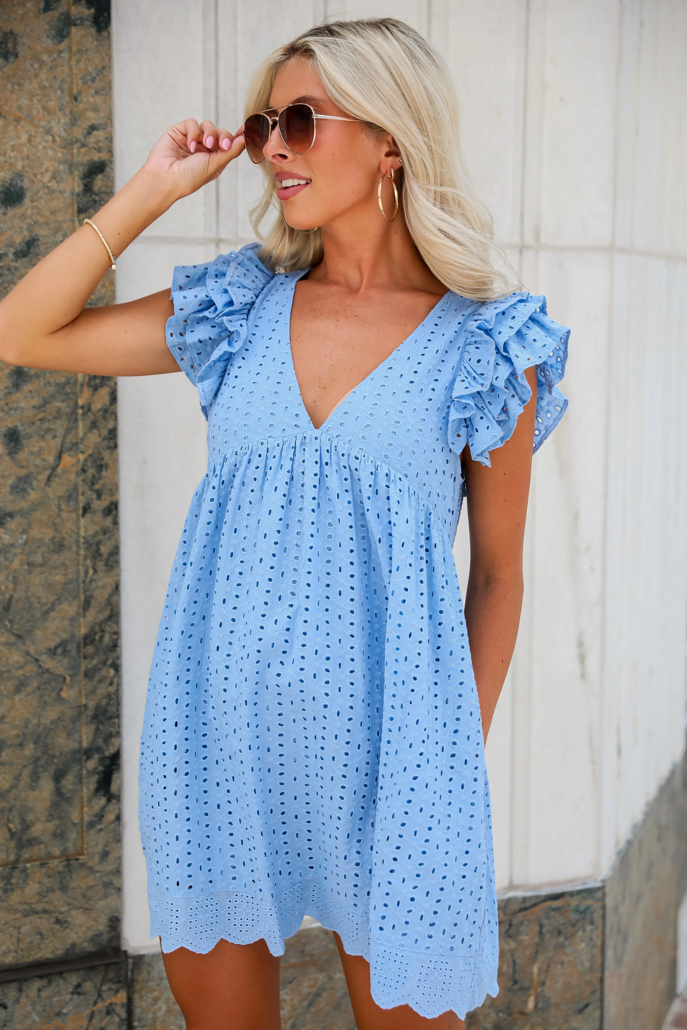 FINAL SALE - Truly Heavenly Eyelet Romper Dress