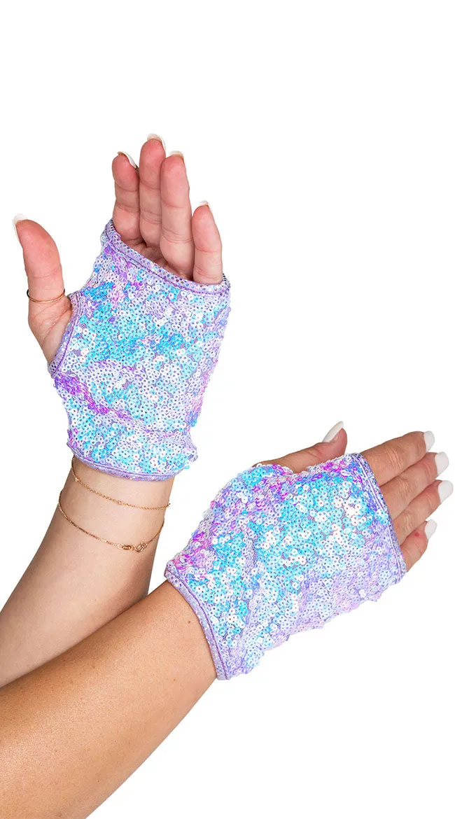 Fingerless Sequin Gloves