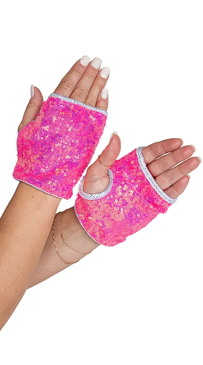 Fingerless Sequin Gloves