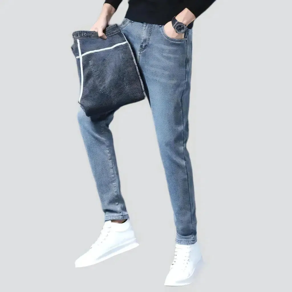 Fleece casual jeans
 for men