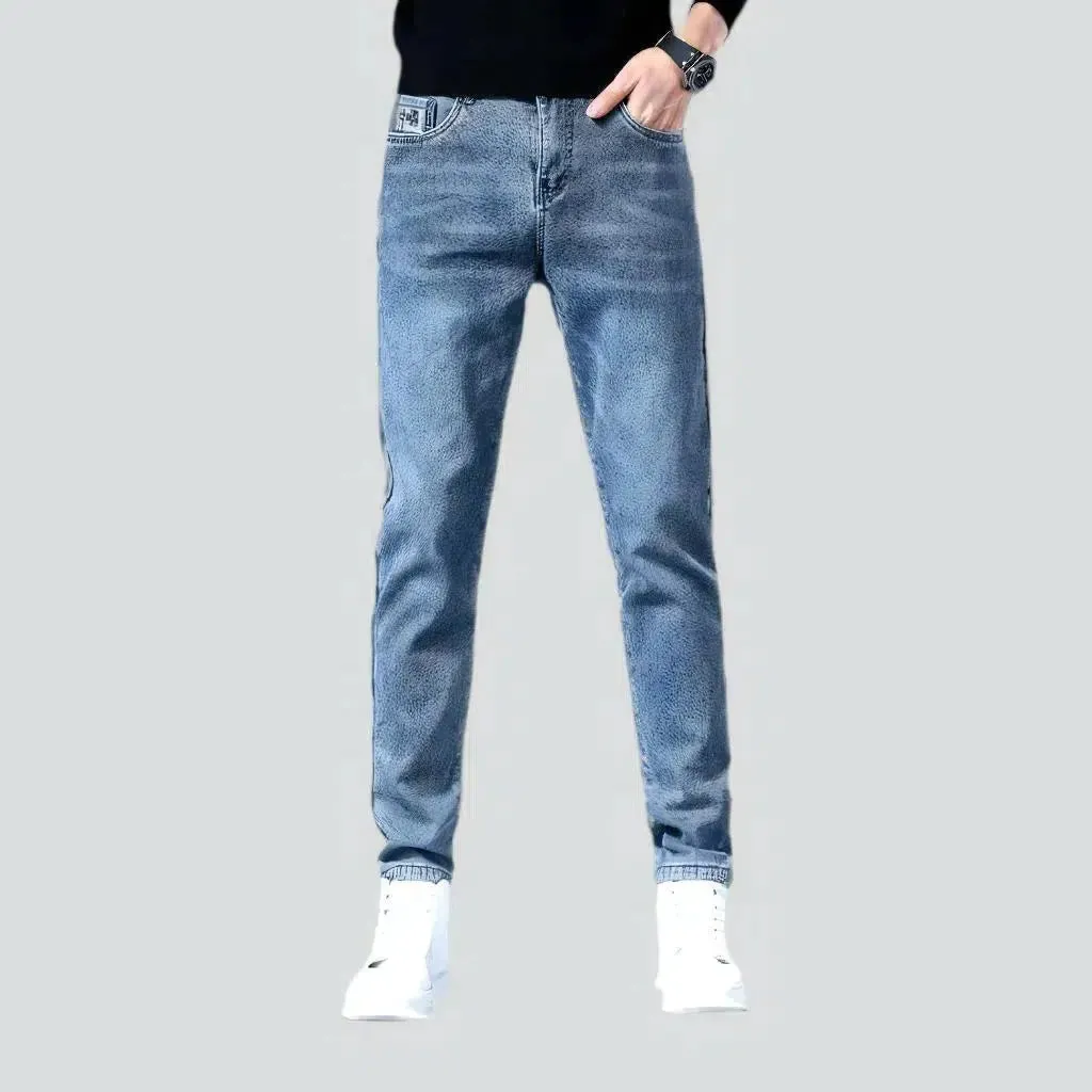 Fleece casual jeans
 for men