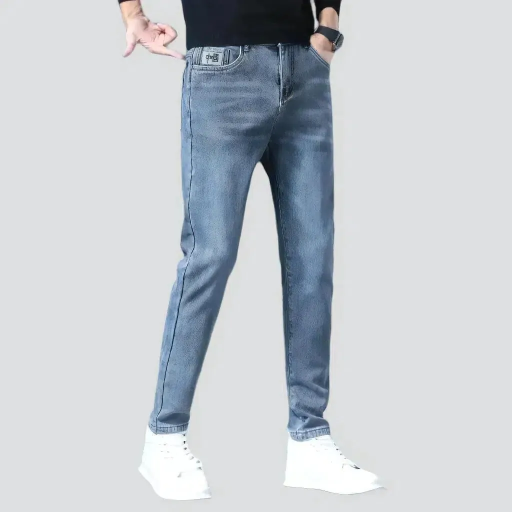 Fleece casual jeans
 for men