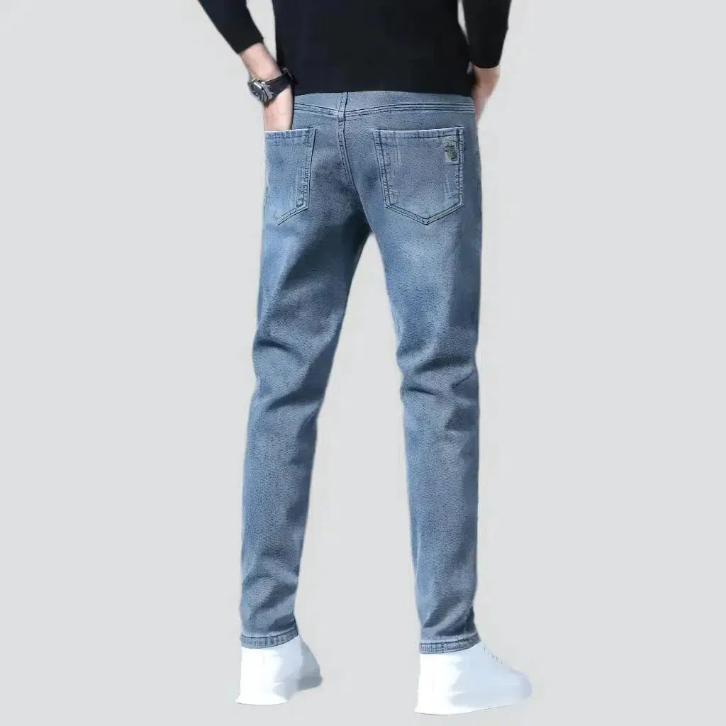 Fleece casual jeans
 for men