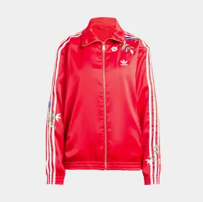 Floral Firebird Zip Up Womens Jacket (Red/White)