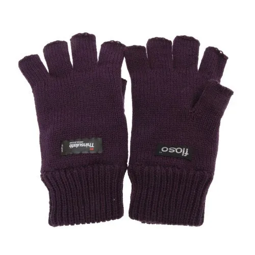 FLOSO Ladies/Womens Thinsulate Thermal Fingerless Winter Gloves (3M 40g)