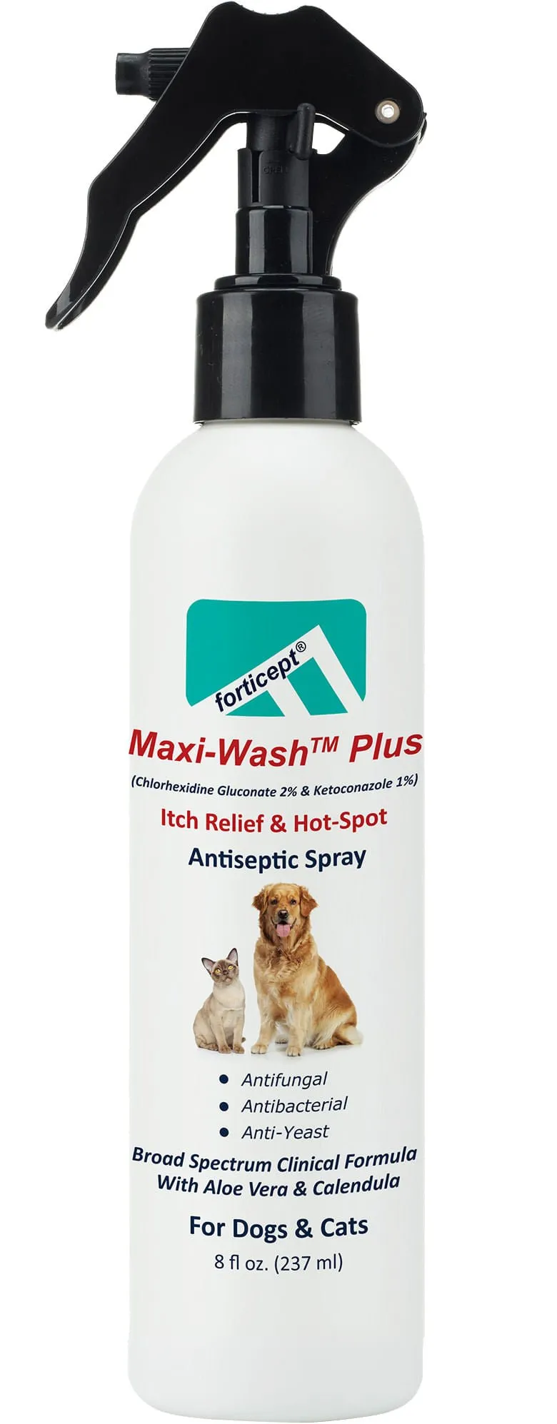 Forticept Maxi-Wash Plus Itch & Hot Spot Spray, 8 oz