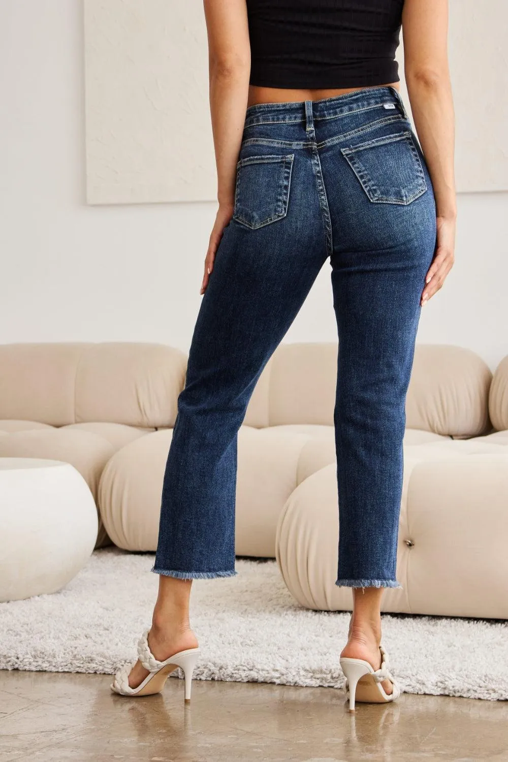 Full Size Distressed High Waist Jeans