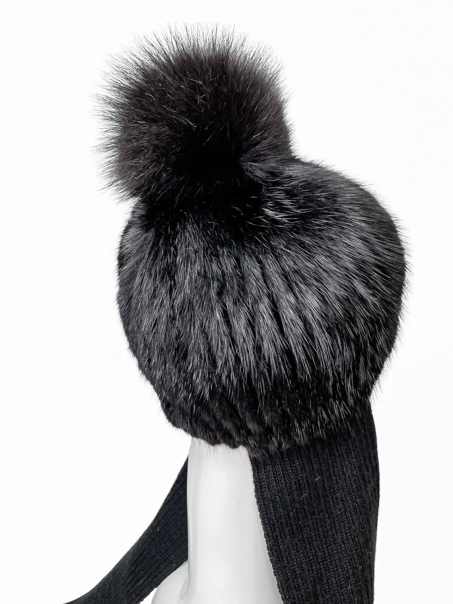 Fur Hat With Attached Scarf