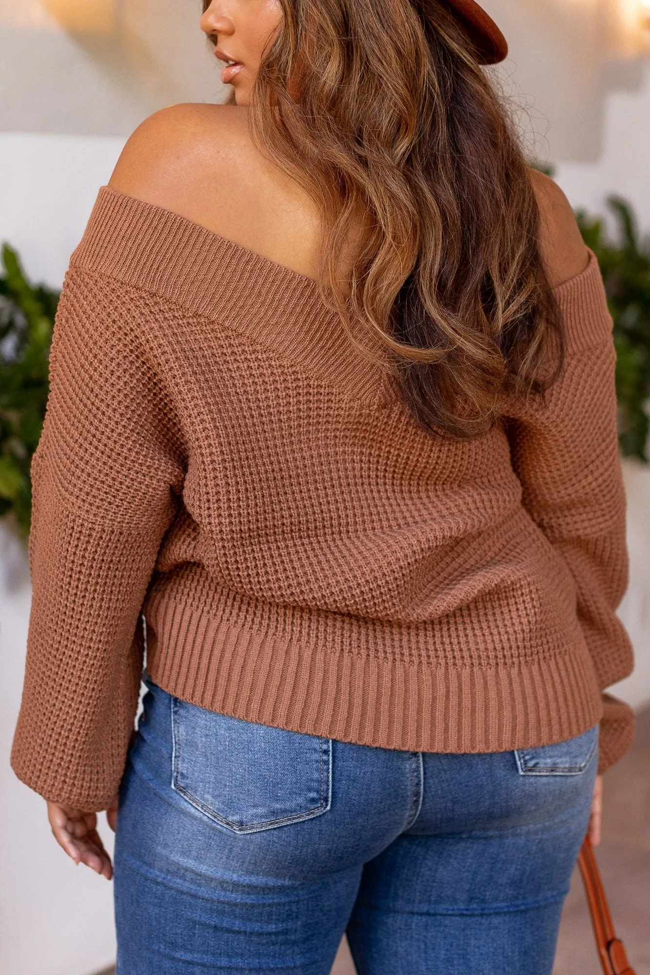 Ginny Cocoa Knit Bell Sleeve Sweater