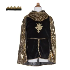 Gold Knight Cape with Tunic & Crown, Size 5-6