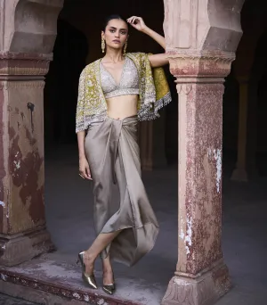 Golden Beige Cape Set