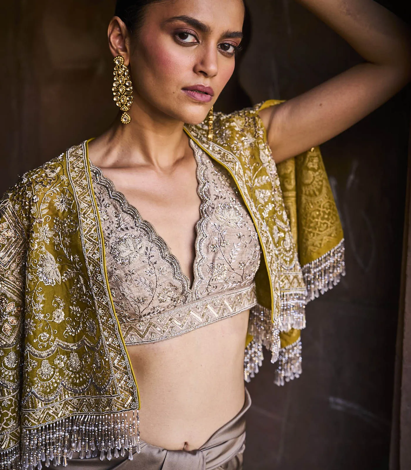 Golden Beige Cape Set