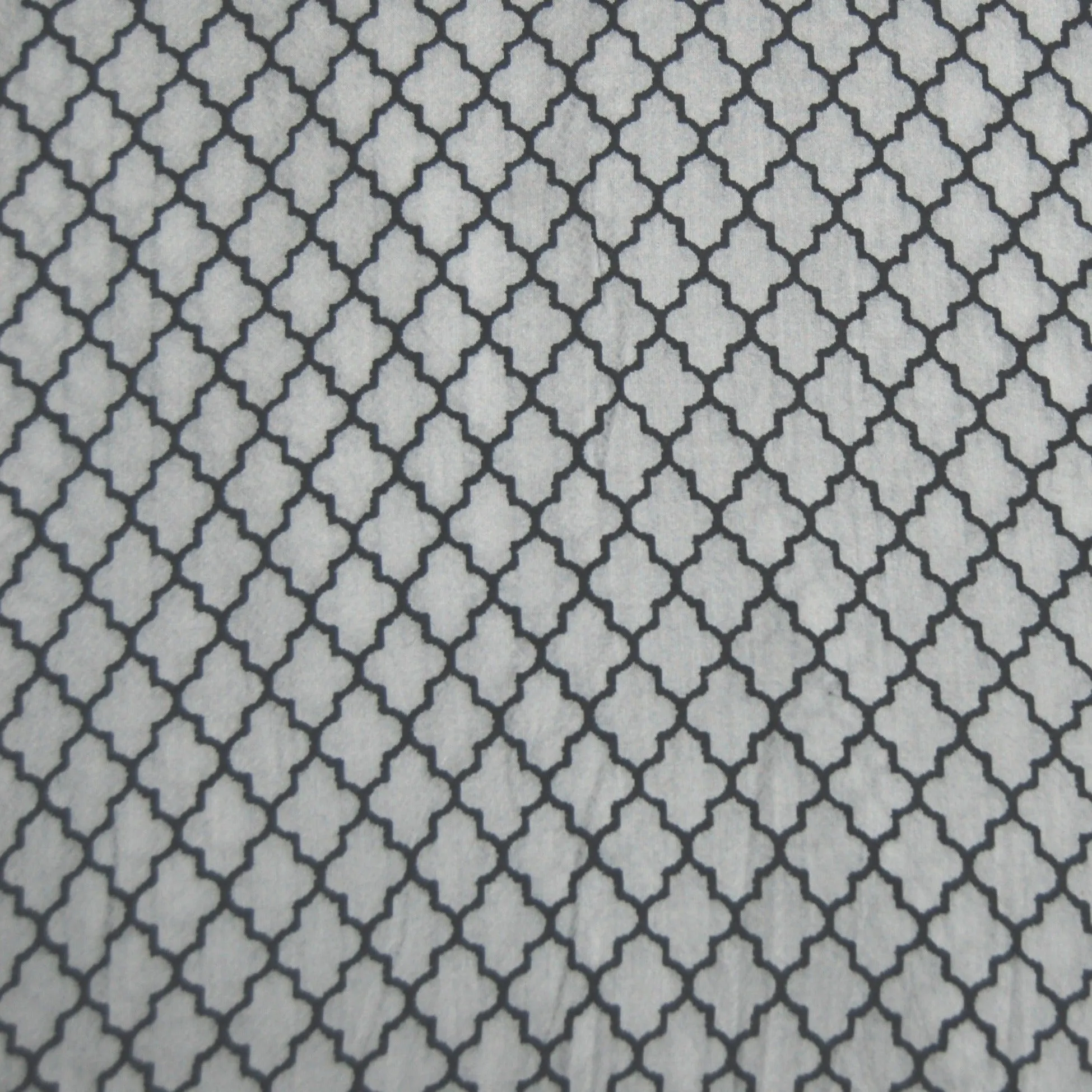 Grey Geometrical Print Viscose Dobby Fabric