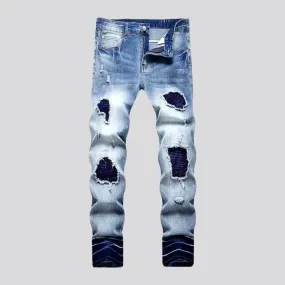 Grunge sanded jeans
 for men