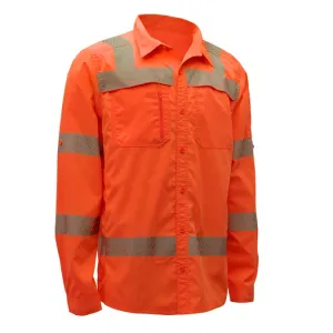 GSS Class 3 New Designed Lightweight Shirt Rip Stop Bottom Down Shirt with SPF 50 7506 Orange